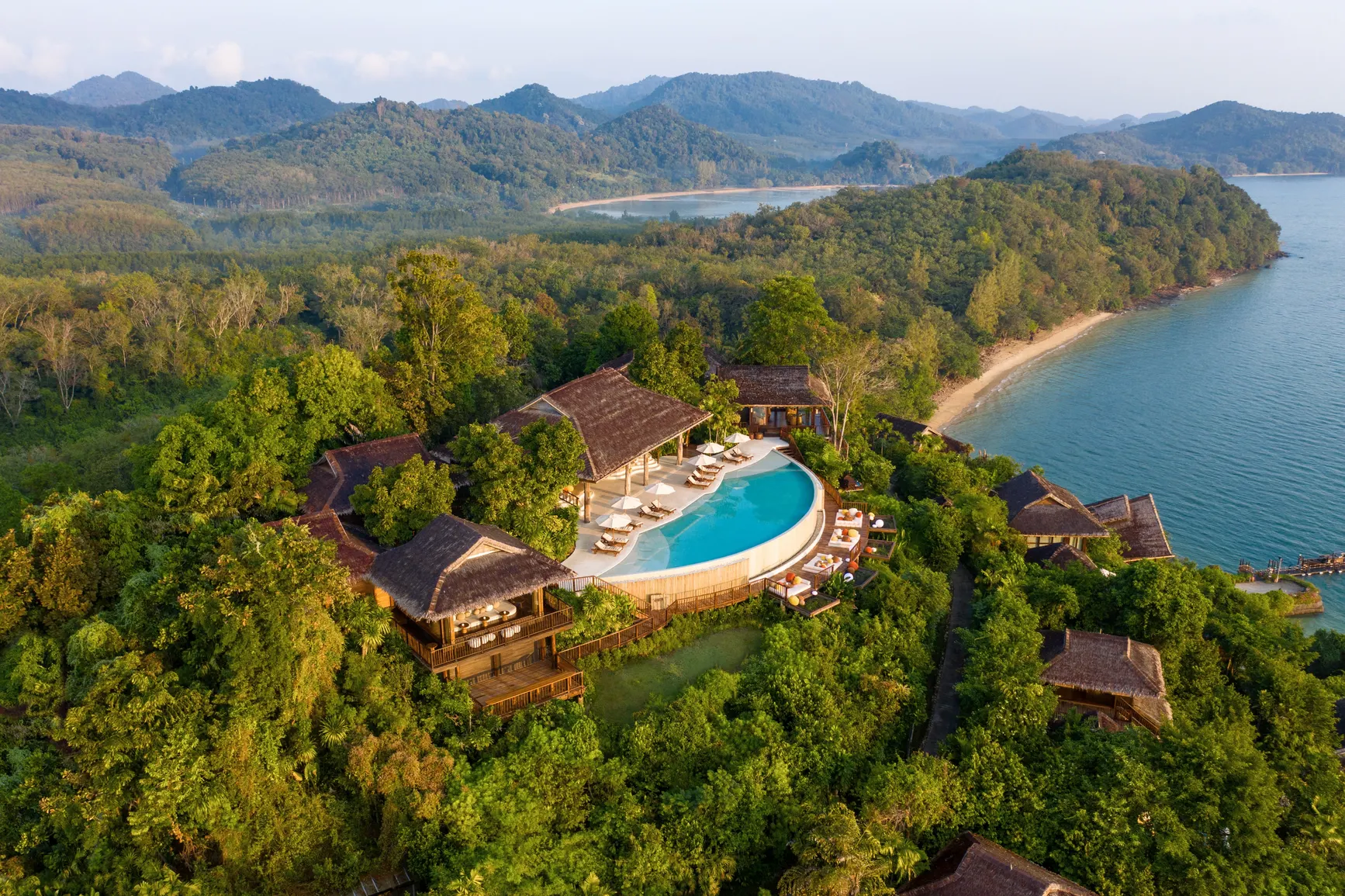 Six Senses Yao Noi resort overlooking the islands of Phang Nga Bay, Thailand